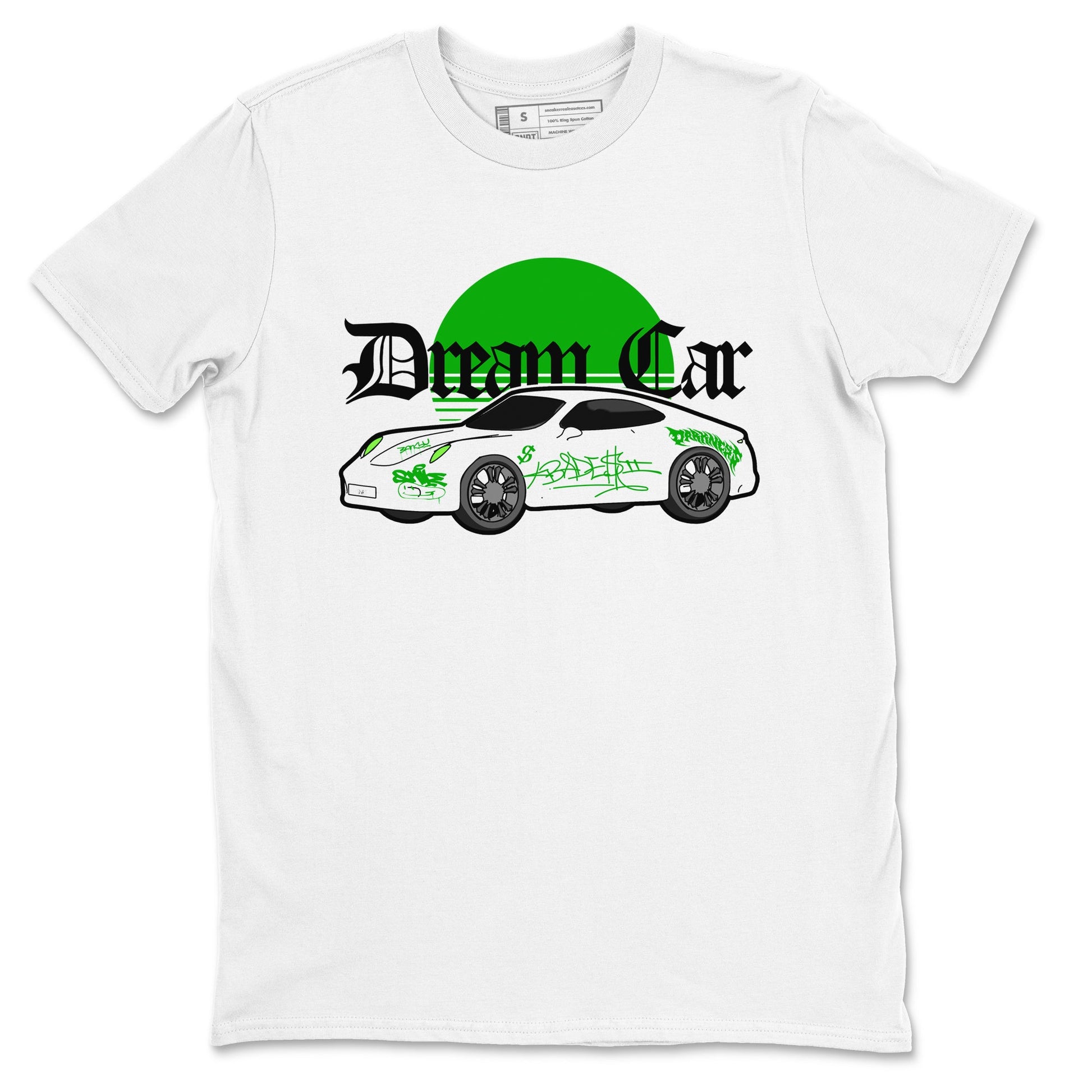 Air Jordan 5 Lucky Green shirt to match jordans Dream Car sneaker tees AJ5 Lucky Green SNRT Sneaker Release Tees unisex cotton White 2 crew neck shirt