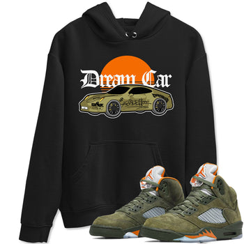Air Jordan 5 Olive shirt to match jordans Dream Car sneaker tees AJ5 Olive SNRT Sneaker Release Tees unisex cotton Black 1 crew neck shirt