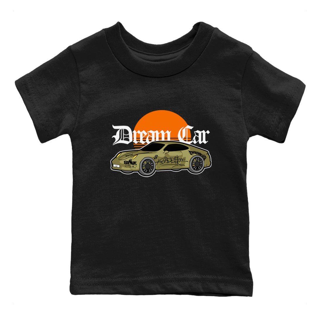 Air Jordan 5 Olive shirt to match jordans Dream Car sneaker tees AJ5 Olive SNRT sneaker release tees baby toddler Black 2 cotton Shirt