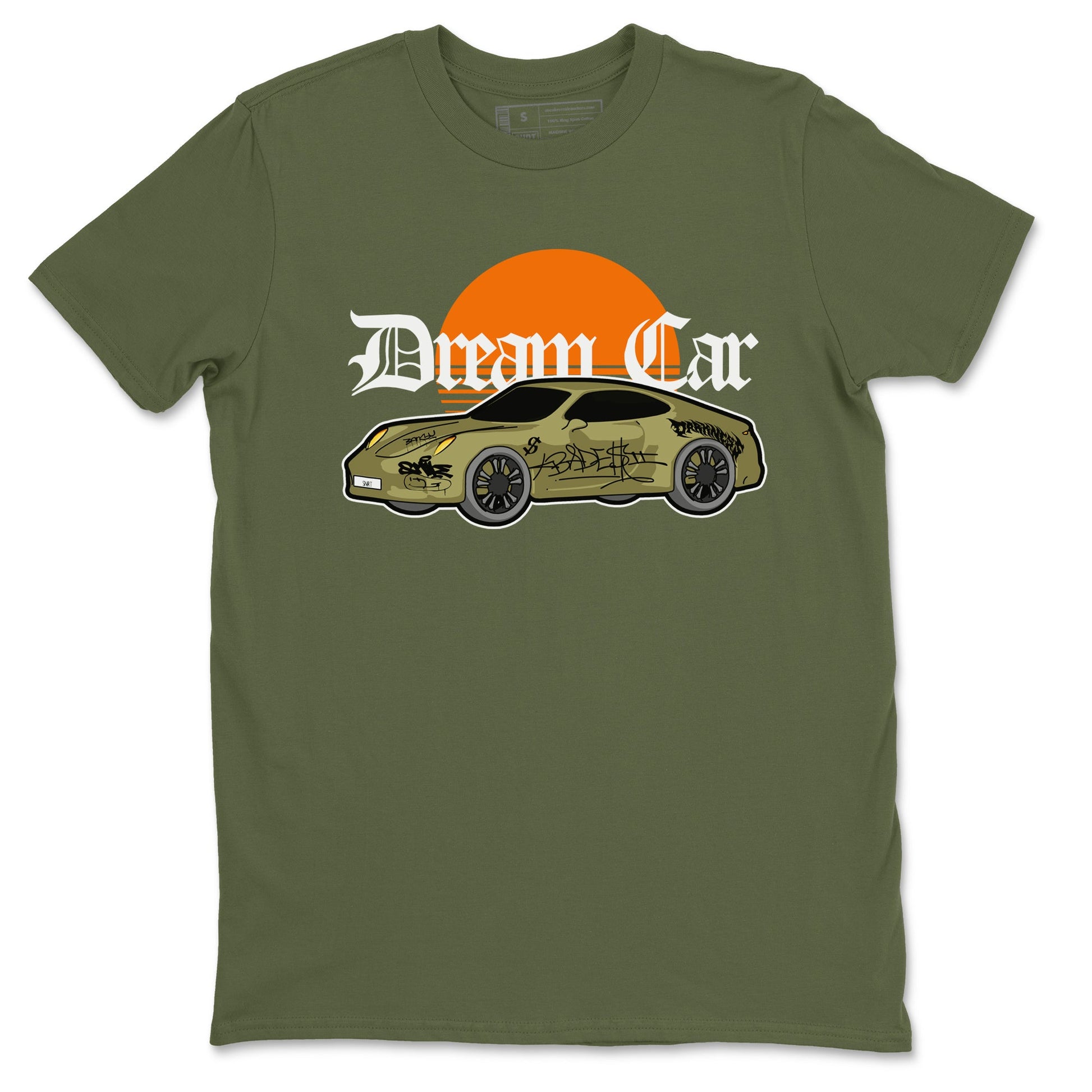 Air Jordan 5 Olive shirt to match jordans Dream Car sneaker tees AJ5 Olive SNRT Sneaker Release Tees unisex cotton Military Green 2 crew neck shirt