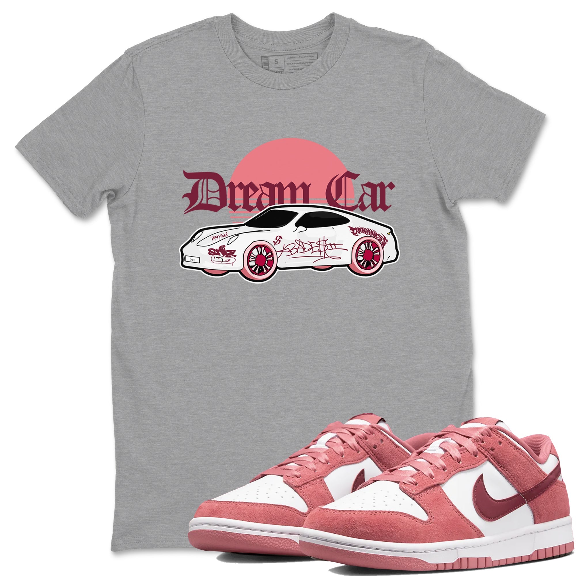 Dunk Valentines Day 2024 shirt to match jordans Dream Car sneaker tees Dunk Valentines Day 2024 SNRT Sneaker Release Tees unisex cotton Heather Grey 1 crew neck shirt