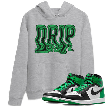 Air Jordan 1 Celtics Sneaker Match Tees Drip Sneaker Tees AJ1 High OG Lucky Green Sneaker Release Tees Unisex Shirts Heather Grey 1