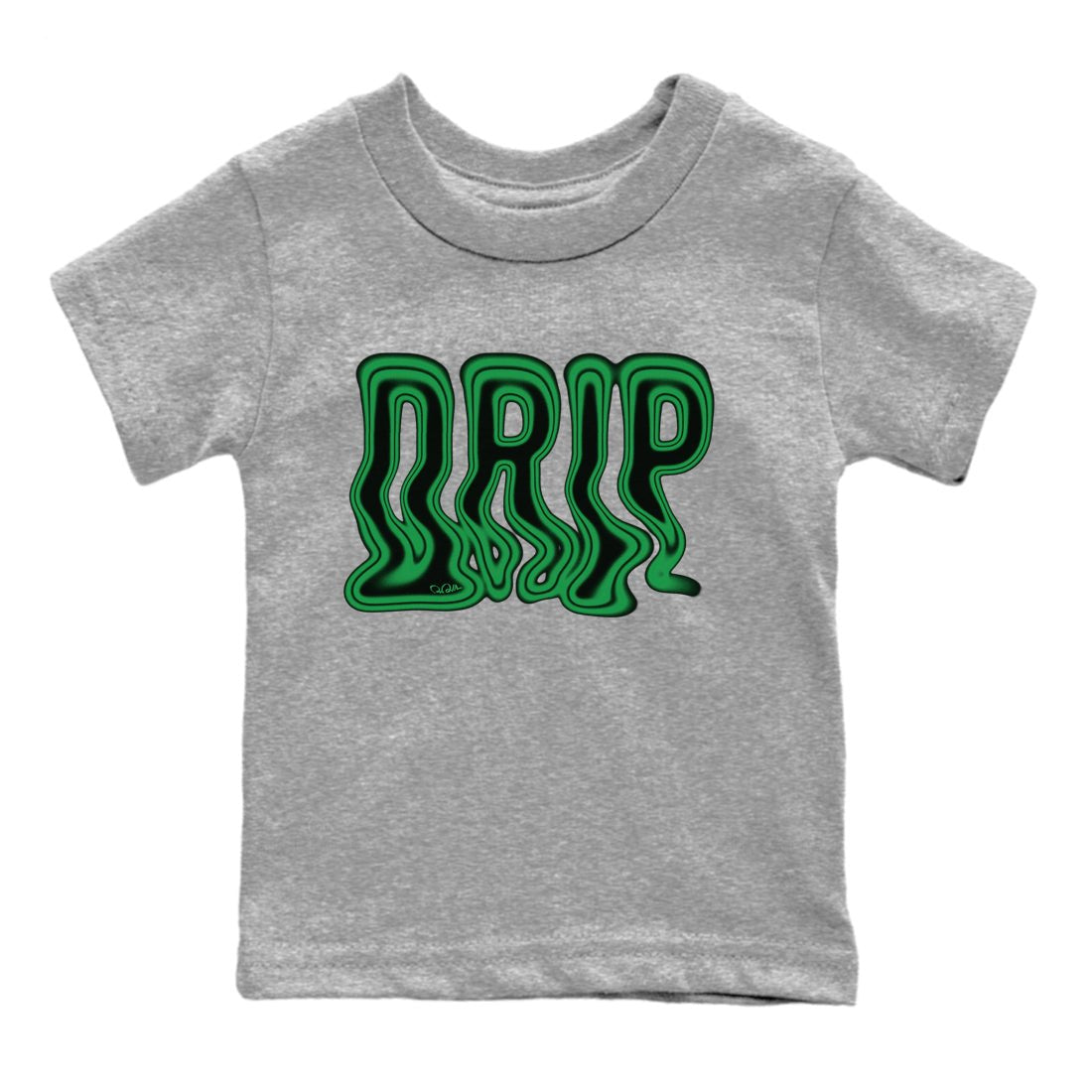 Air Jordan 1 Celtics Sneaker Match Tees Drip Sneaker Tees AJ1 High OG Lucky Green Sneaker Release Tees Kids Shirts Heather Grey 2