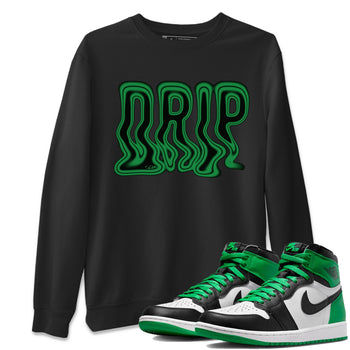 Air Jordan 1 Celtics Sneaker Match Tees Drip Sneaker Tees AJ1 High OG Lucky Green Sneaker Release Tees Unisex Shirts Black 1