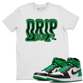 Air Jordan 1 Celtics Sneaker Match Tees Drip Sneaker Tees AJ1 High OG Lucky Green Sneaker Release Tees Unisex Shirts White 1