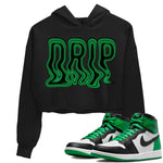 Air Jordan 1 Celtics Sneaker Match Tees Drip Sneaker Tees AJ1 High OG Lucky Green Sneaker Release Tees Women's Shirts Black 1