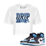 Air Jordan 1 Retro High OG UNC Toe Shirt to match Jordans Drip Sneaker Tees 1s UNC Toe SNRT Sneaker Release Tees Crop T-Shirts White 1