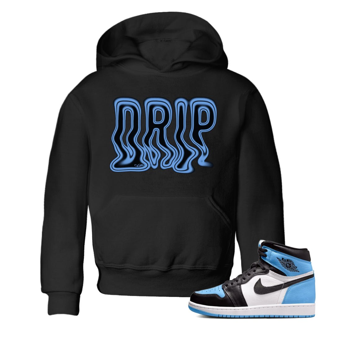 Air Jordan 1 UNC Toe Drip Baby and Kids Sneaker Tees AJ1 OG High UNC Toe Kids Sneaker Tees Washing and Care Tip