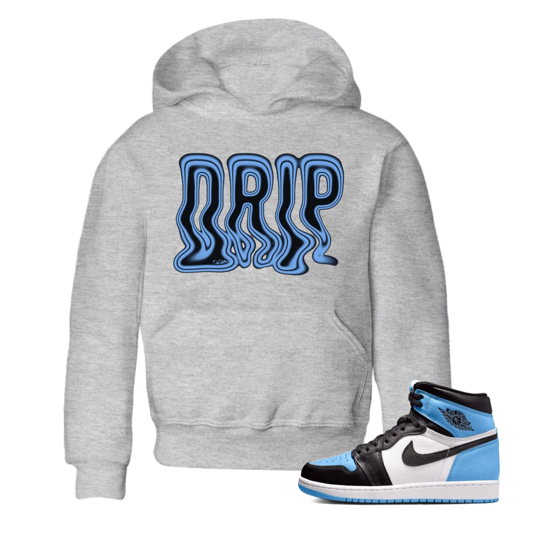Air Jordan 1 Retro High OG UNC Toe Shirt to match Jordans Drip Sneaker Tees 1s UNC Toe SNRT Sneaker Release Tees Kids and Baby Tees Heather Grey 1