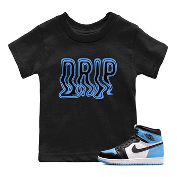Air Jordan 1 Retro High OG UNC Toe Shirt to match Jordans Drip Sneaker Tees 1s UNC Toe SNRT Sneaker Release Tees Kids and Baby Tees Black 1