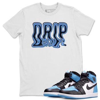 Air Jordan 1 Retro High OG UNC Toe Shirt to match Jordans Drip Sneaker Tees 1s UNC Toe SNRT Sneaker Release Tees Crew Neck T-Shirts White 1