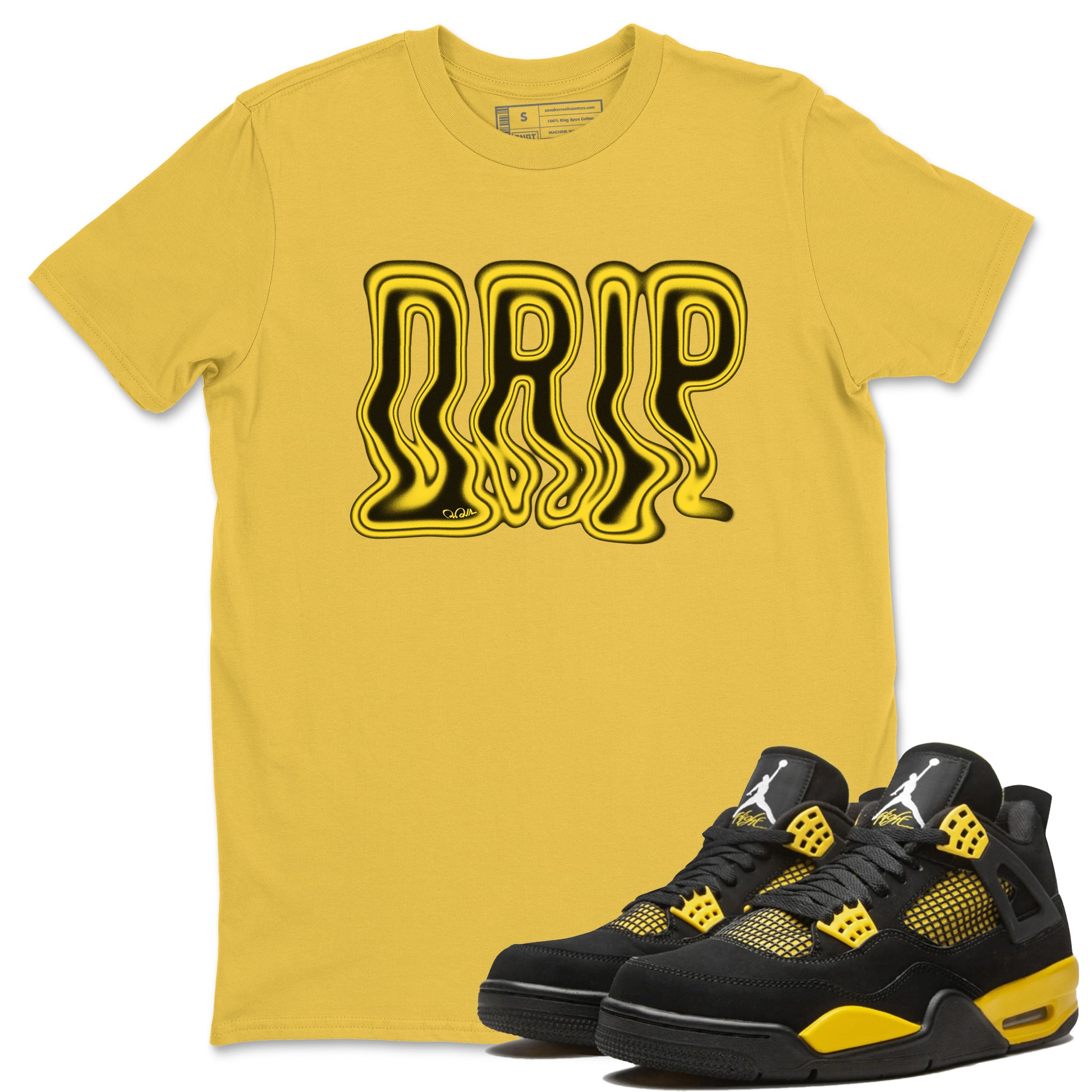 Air Jordan 4 Thunder Sneaker Match Tees Drip Sneaker Tees AJ4 Thunder Jumpman Sneaker Release Tees Unisex Shirts Daisy 11