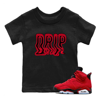 Air Jordan 6 Toro Bravo Sneaker Match Tees Drip Sneaker Tees 3D Graphic Design Shirts AJ6 Toro Bravo Sneaker Release Tees Kids Shirts Black 1