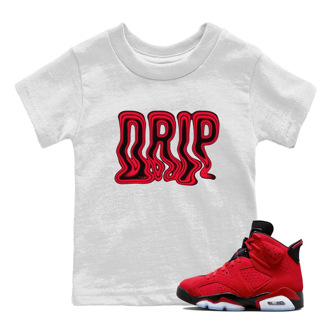Air Jordan 6 Toro Bravo Sneaker Match Tees Drip Sneaker Tees 3D Graphic Design Shirts AJ6 Toro Bravo Sneaker Release Tees Kids Shirts White 1