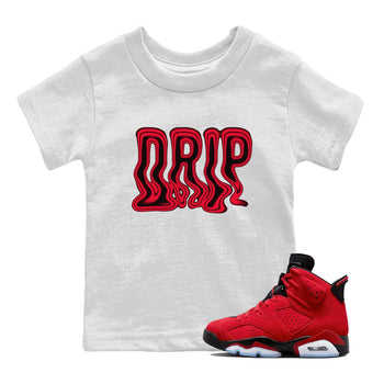 Air Jordan 6 Toro Bravo Sneaker Match Tees Drip Sneaker Tees 3D Graphic Design Shirts AJ6 Toro Bravo Sneaker Release Tees Kids Shirts White 1