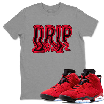 Air Jordan 6 Toro Bravo Sneaker Match Tees Drip Sneaker Tees 3D Graphic Design Shirts AJ6 Toro Bravo Sneaker Release Tees Unisex Shirts Heather Grey 1