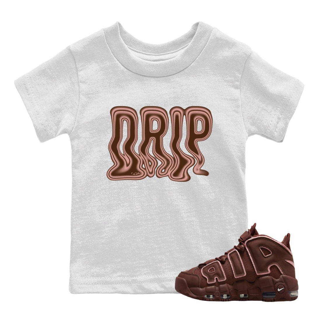 Air More Uptempo Valentines Day Sneaker Match Tees Drip Sneaker Tees Nike Uptempo Valentines Day Sneaker Release Tees Kids Shirts White 1