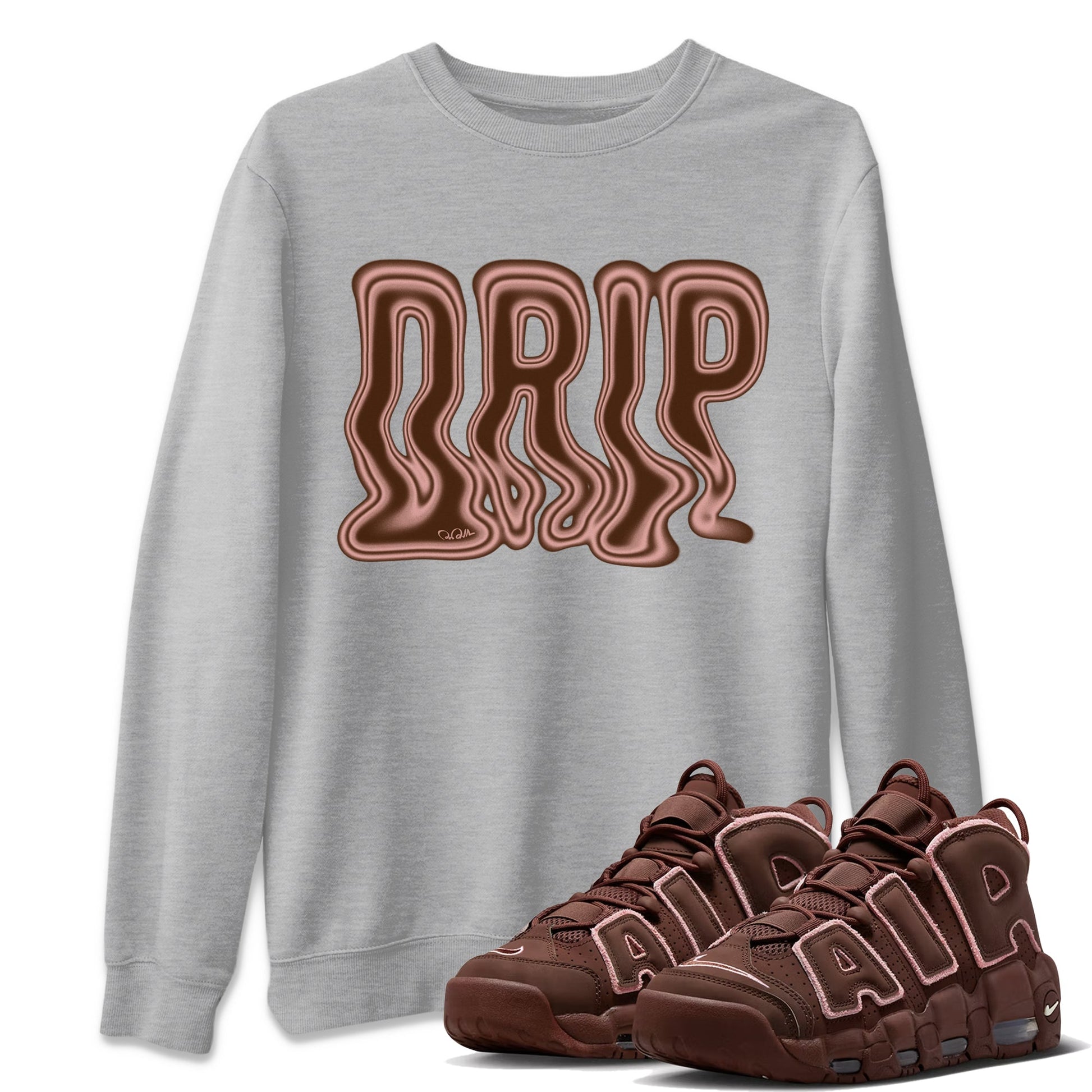 Air More Uptempo Valentines Day Sneaker Match Tees Drip Sneaker Tees Nike Uptempo Valentines Day Sneaker Release Tees Unisex Shirts Heather Grey 1