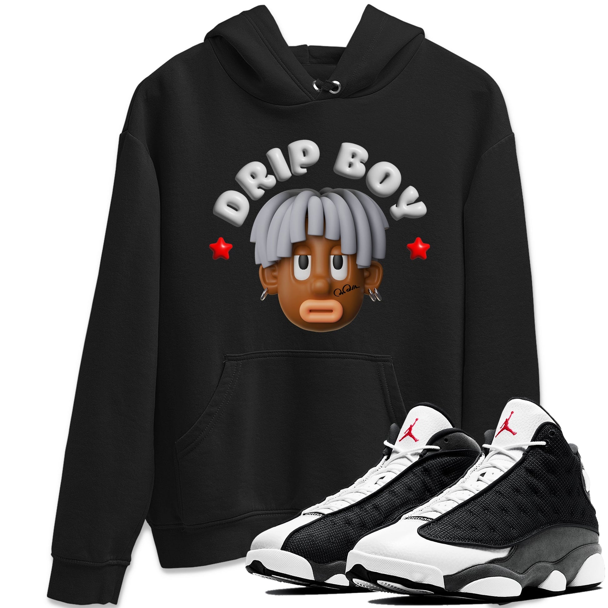Air Jordan 13 Black Flint Sneaker Match Tees Drip Boy Sneaker Tees AJ13 Retro Black Flint Sneaker Release Tees Unisex Shirts Black 1