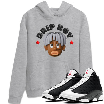 Air Jordan 13 Black Flint Sneaker Match Tees Drip Boy Sneaker Tees AJ13 Retro Black Flint Sneaker Release Tees Unisex Shirts Heather Grey 1