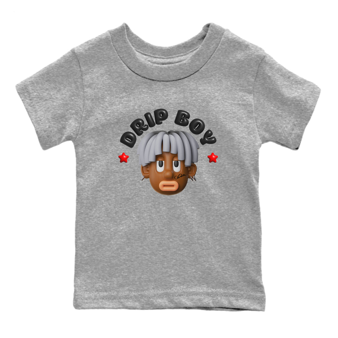 Air Jordan 13 Black Flint Sneaker Match Tees Drip Boy Sneaker Tees AJ13 Retro Black Flint Sneaker Release Tees Kids Shirts Heather Grey 2