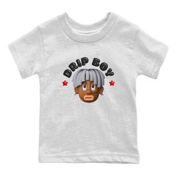 Air Jordan 13 Black Flint Sneaker Match Tees Drip Boy Sneaker Tees AJ13 Retro Black Flint Sneaker Release Tees Kids Shirts White 2