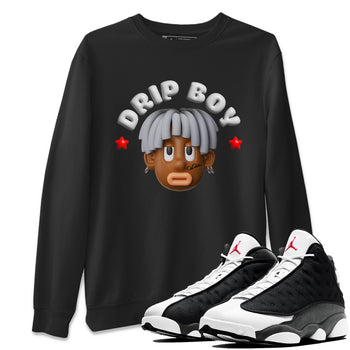 Air Jordan 13 Black Flint Sneaker Match Tees Drip Boy Sneaker Tees AJ13 Retro Black Flint Sneaker Release Tees Unisex Shirts Black 1
