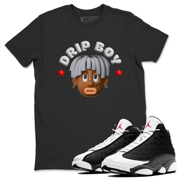 Air Jordan 13 Black Flint Sneaker Match Tees Drip Boy Sneaker Tees AJ13 Retro Black Flint Sneaker Release Tees Unisex Shirts Black 1