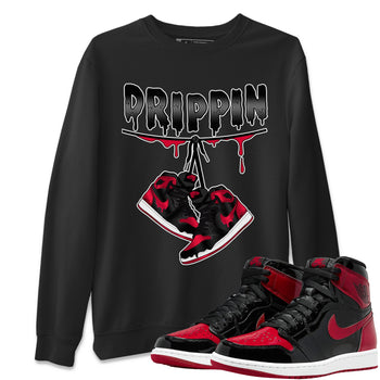 Jordan 1 Bred Patent Sneaker Match Tees Drippin Sneaker Tees Jordan 1 Bred Patent Sneaker Release Tees Unisex Shirts