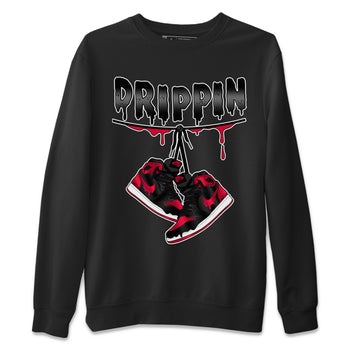 Jordan 1 Bred Patent Sneaker Match Tees Drippin Sneaker Tees Jordan 1 Bred Patent Sneaker Release Tees Unisex Shirts
