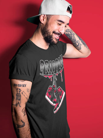 Jordan 1 Bred Patent Sneaker Match Tees Drippin Sneaker Tees Jordan 1 Bred Patent Sneaker Release Tees Unisex Shirts
