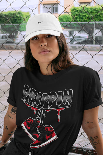 Jordan 1 Bred Patent Sneaker Match Tees Drippin Sneaker Tees Jordan 1 Bred Patent Sneaker Release Tees Unisex Shirts