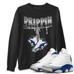 Jordan 13 French Blue Sneaker Match Tees Drippin Sneaker Tees Jordan 13 French Blue Sneaker Release Tees Unisex Shirts