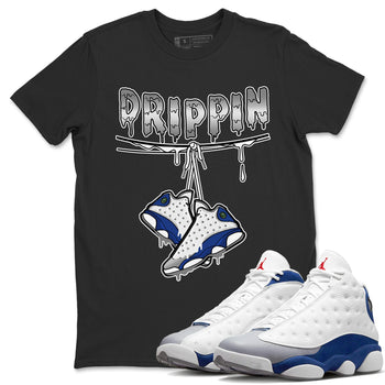 Jordan 13 French Blue Sneaker Match Tees Drippin Sneaker Tees Jordan 13 French Blue Sneaker Release Tees Unisex Shirts