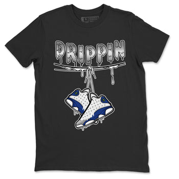 Jordan 13 French Blue Sneaker Match Tees Drippin Sneaker Tees Jordan 13 French Blue Sneaker Release Tees Unisex Shirts