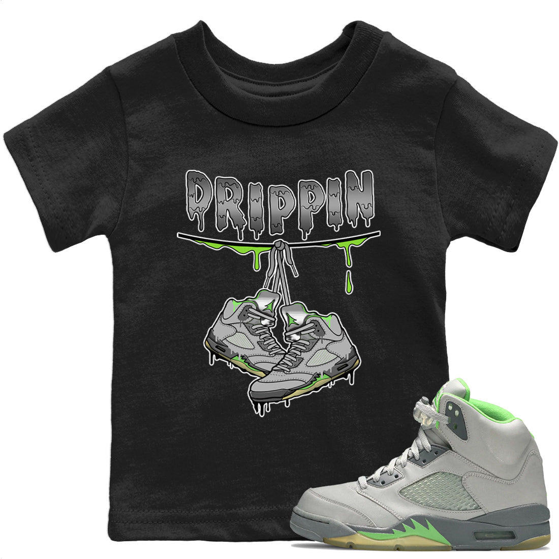 Jordan 5 Green Bean Sneaker Match Tees Drippin Sneaker Tees Jordan 5 Green Bean Sneaker Release Tees Kids Shirts