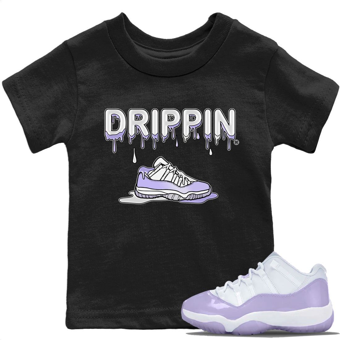 Jordan 11 Pure Violet Sneaker Match Tees Drippin Kicks Sneaker Tees Jordan 11 Pure Violet Sneaker Release Tees Kids Shirts