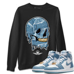 Jordan 1 Denim unique Halloween sneaker tee Dripping Camo Skull Sneaker Tees Jordan 1 Denim Sneaker Release Tees Unisex Shirts