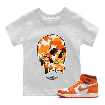 Jordan 1 Starfish unique Halloween sneaker tee Dripping Camo Skull Sneaker Tees Jordan 1 Starfish Sneaker Release Tees Kids Shirts