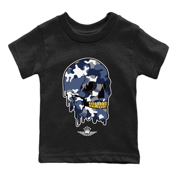 Jordan 11 Midnight Navy unique Halloween sneaker tee Dripping Camo Skull Sneaker Tees Jordan 11 Midnight Navy Sneaker Release Tees Kids Shirts
