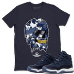 Jordan 11 Midnight Navy Sneaker Match Tees Dripping Camo Skull Sneaker Tees Jordan 11 Midnight Navy Sneaker Release Tees Unisex Shirts