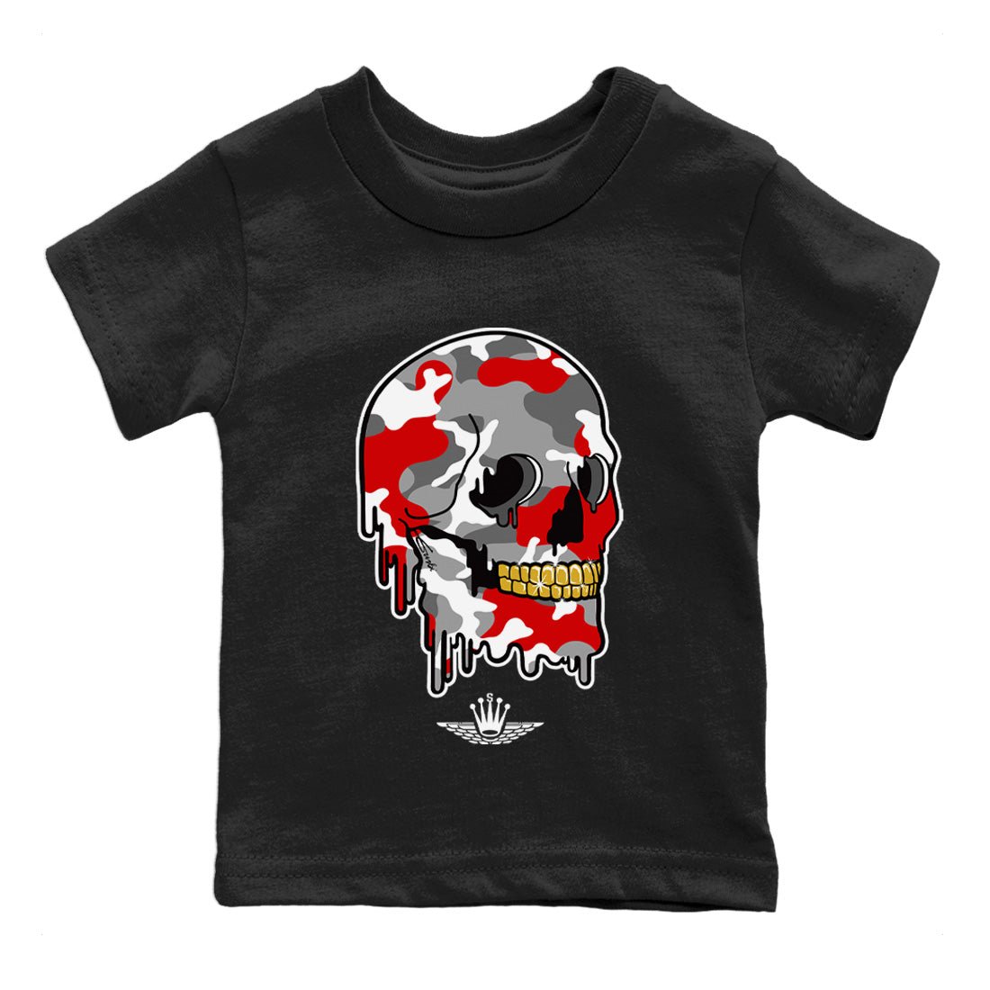 Jordan 9 Fire Red unique Halloween sneaker tee Dripping Camo Skull Sneaker Tees Jordan 9 Fire Red Sneaker Release Tees Kids Shirts