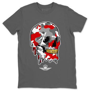 Jordan 9 Fire Red unique Halloween sneaker tee Dripping Camo Skull Sneaker Tees Jordan 9 Fire Red Sneaker Release Tees Unisex Shirts