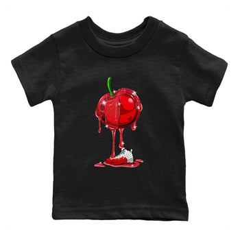 Air Jordan 12 Cherry Sneaker Match Tees Dripping Cherries Sneaker Tees Air Jordan 12 Cherry SNRT Sneaker Release Tees Kids and Baby Youth Shirts Black 2