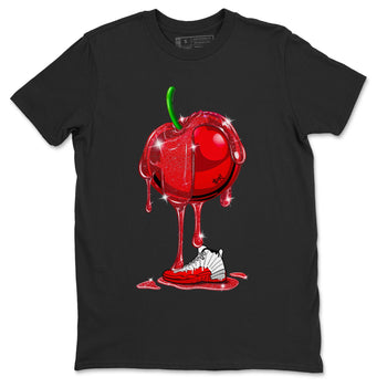 Air Jordan 12 Cherry Sneaker Match Tees Dripping Cherries Sneaker Tees Air Jordan 12 Cherry SNRT Sneaker Release Tees Unisex Shirts Black 2
