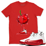 Air Jordan 12 Cherry Sneaker Match Tees Dripping Cherries Sneaker Tees Air Jordan 12 Cherry SNRT Sneaker Release Tees Unisex Shirts Red 1