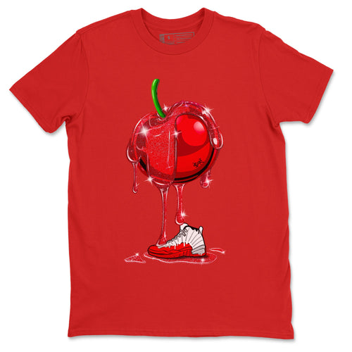 Air Jordan 12 Cherry Sneaker Match Tees Dripping Cherries Sneaker Tees Air Jordan 12 Cherry SNRT Sneaker Release Tees Unisex Shirts Red 2