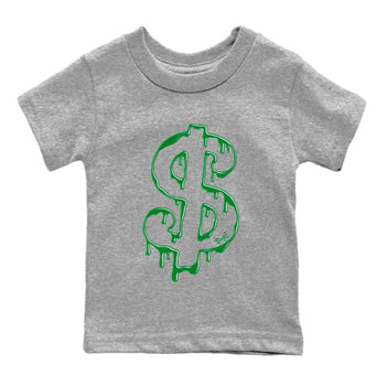 Air Jordan 1 Celtics Sneaker Match Tees Dripping Dollar Sneaker Tees Air Jordan 1 High OG Celtics Sneaker Release Tees Kids Shirts Heather Grey 2