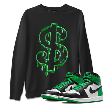 Air Jordan 1 Celtics Sneaker Match Tees Dripping Dollar Sneaker Tees Air Jordan 1 High OG Celtics Sneaker Release Tees Unisex Shirts Black 1