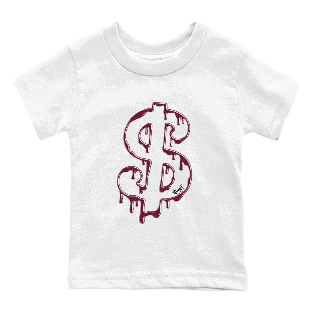 AJ1 Metallic Burgundy shirt to match jordans Dripping Dollar sneaker match tee Air Jordan 1 Metallic Burgundy SNRT Sneaker Tees baby toddler White 2 cotton Shirt
